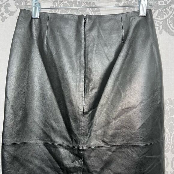 Clothes by Revue Black Leather Pencil Skirt Size 4 Punk Bikercore - Picture 3 of 9